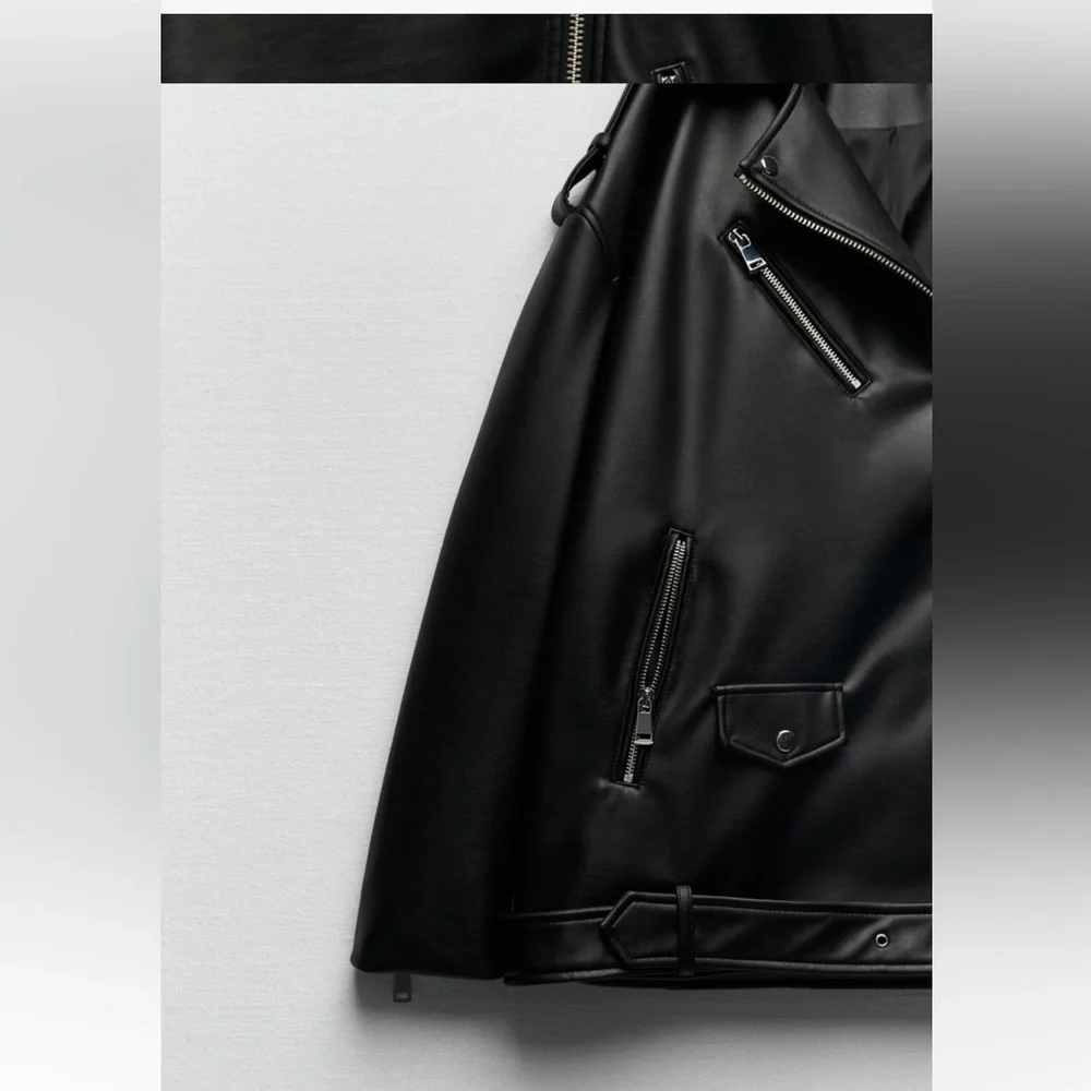 Brand New Zara Oversize Faux Leather Jacket, size M - Picture 5 of 8